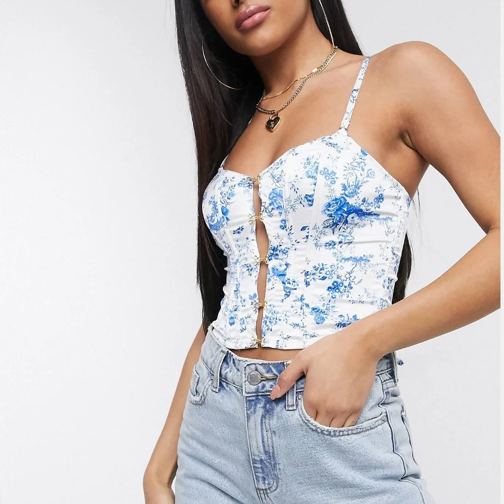 ASOS Jordyn Floral Corset With Boning - Picture 1 of 5
